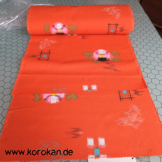 Igeta Blüten Kasuri Wolle für Kimono + Haori