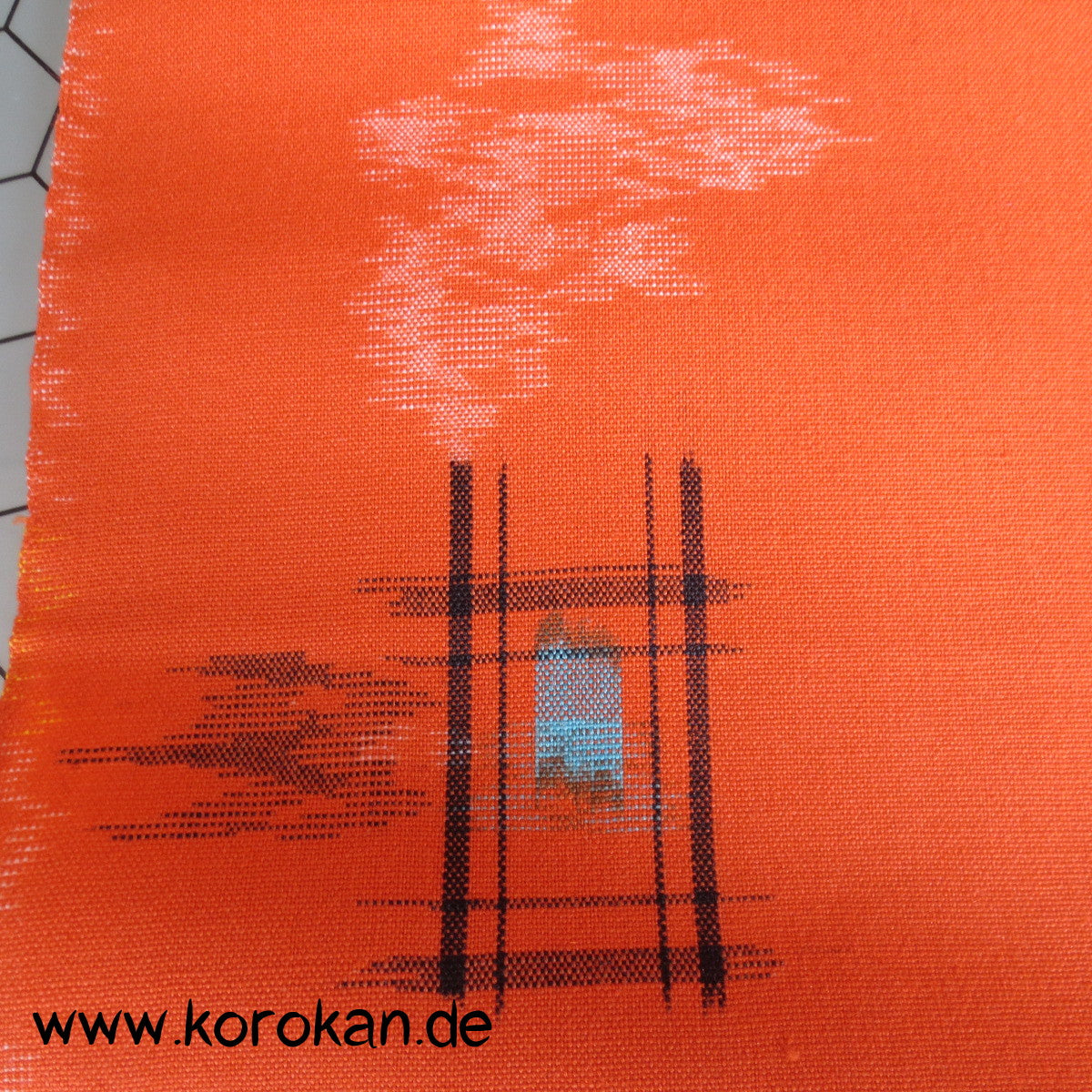 Igeta Blüten Kasuri Wolle für Kimono + Haori