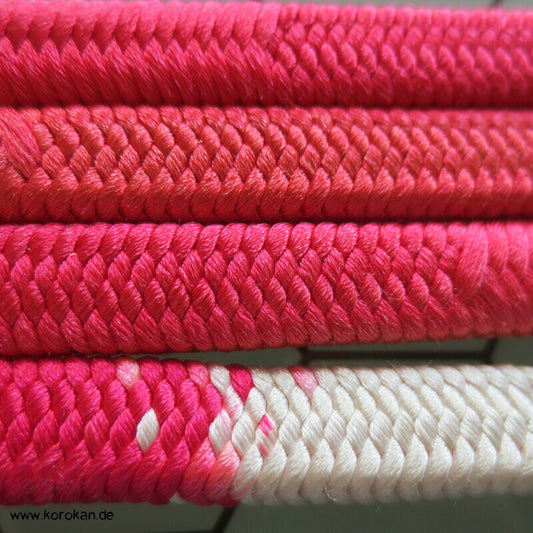 pink mit weiß Obijime, Seide, Knubbel am Troddel