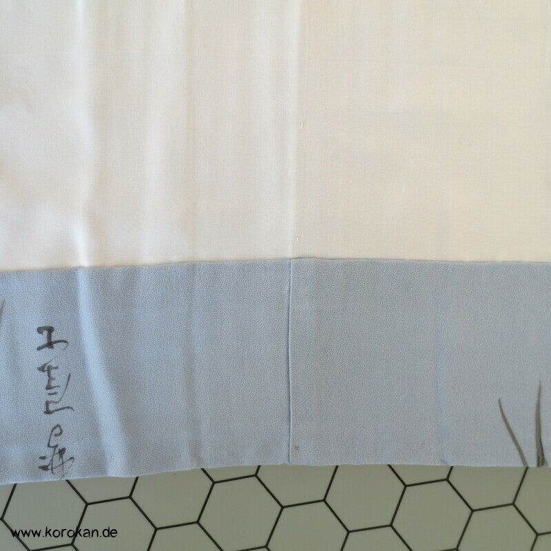 Krebse, Bambus, Kanji Gedicht Juban Kimono, Habutai Seide