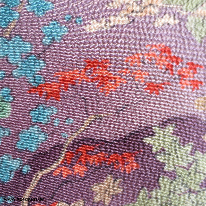 gedruckte Landschaft Seidencrepe Komon Kimono