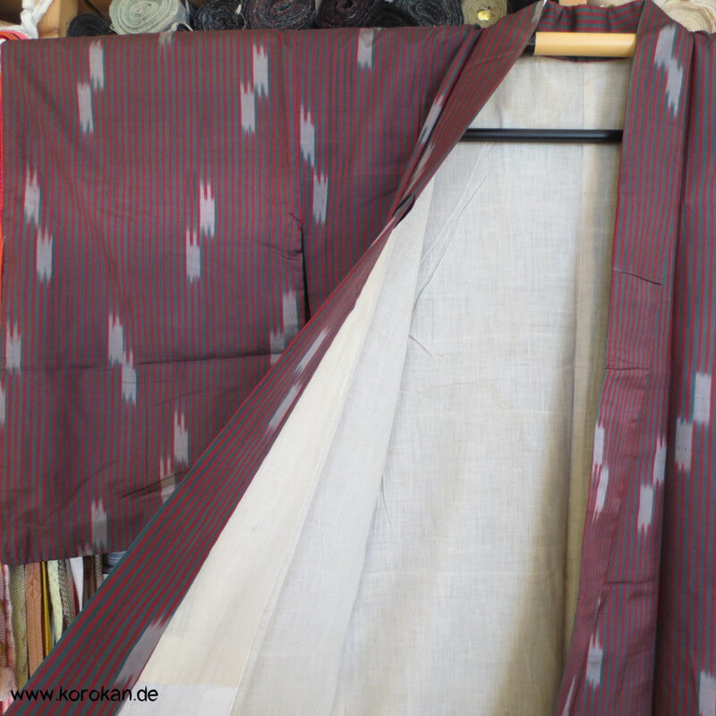 Ikat Streifen grün - rot Meisen Kimono