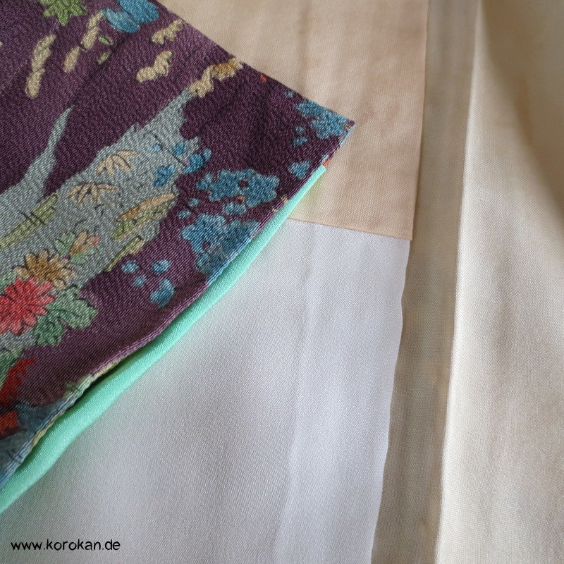 gedruckte Landschaft Seidencrepe Komon Kimono