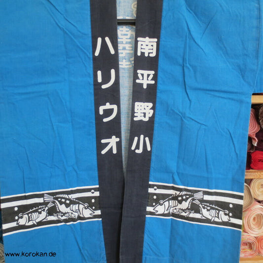 japanische Happi Arbeits Baumwoll Jacke, Ladenbekleidung, lustige Fische