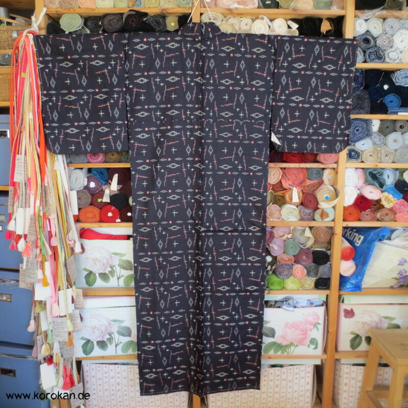 geometrischer Meisen Seiden Kimono