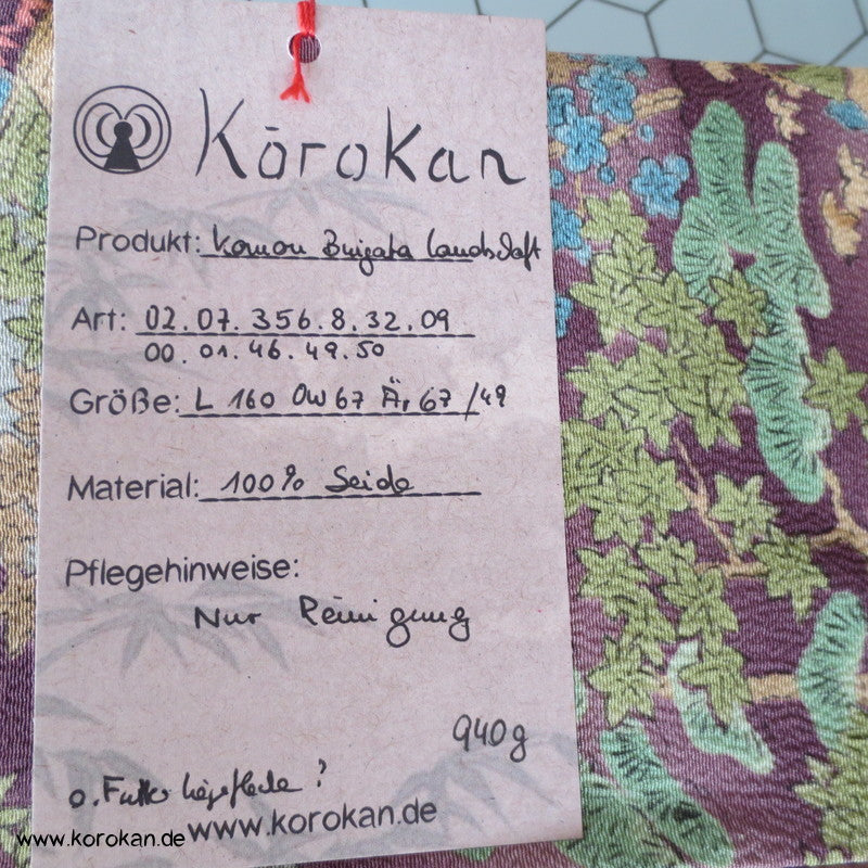 gedruckte Landschaft Seidencrepe Komon Kimono
