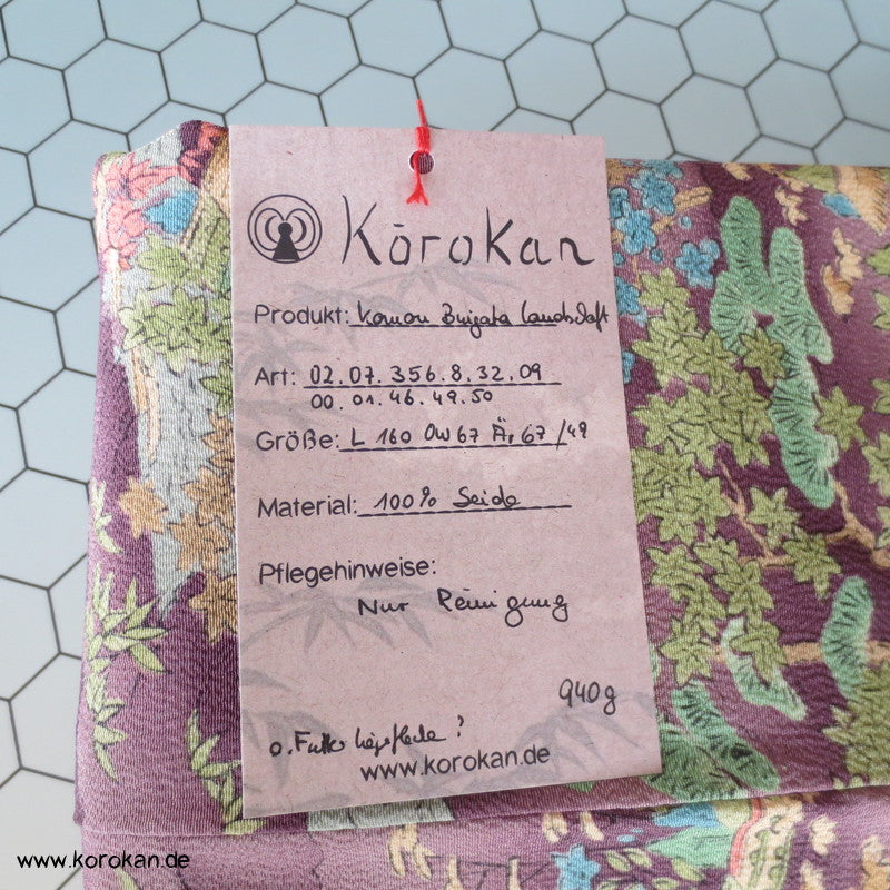 gedruckte Landschaft Seidencrepe Komon Kimono