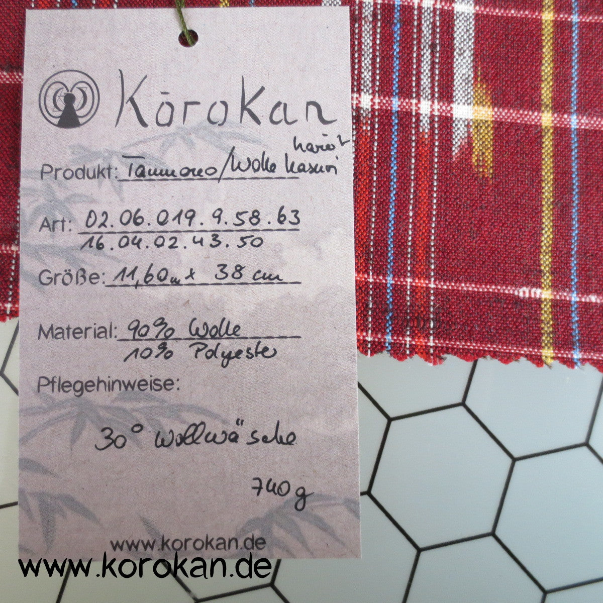 Karo Kasuri Woll Kimono Stoff
