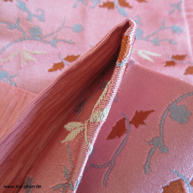 japanischer Han Haba Kimono Gürtel rosa mit Zweigen und Libellen