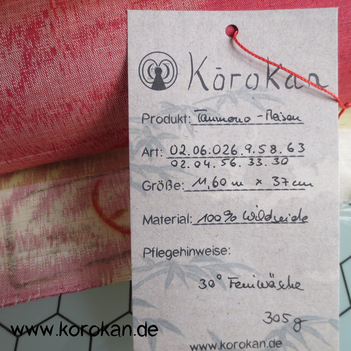 Kranichkreise auf Streifen Meisen Kimono Seide