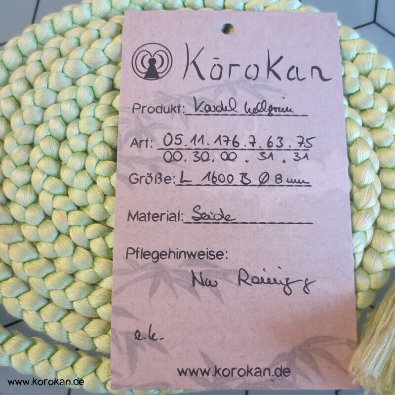 blasshellgrün Kordel Obijime, Seide