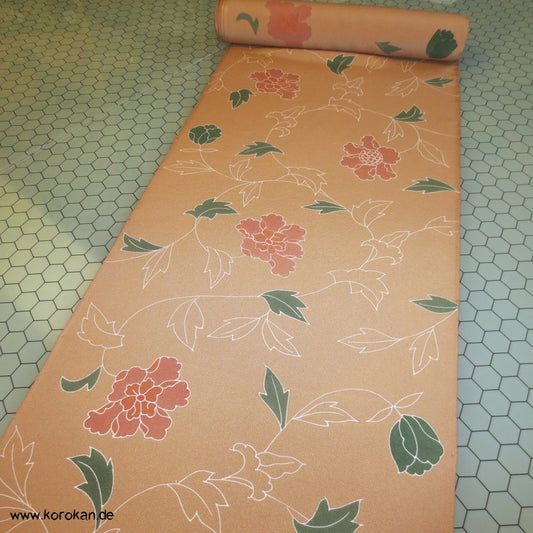 Yuzen Päonien Kimono Seide - Chirimen Crepe