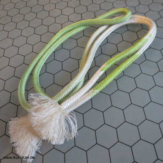 hellgrün - weiß Verlauf Kordel Obijime, Seide