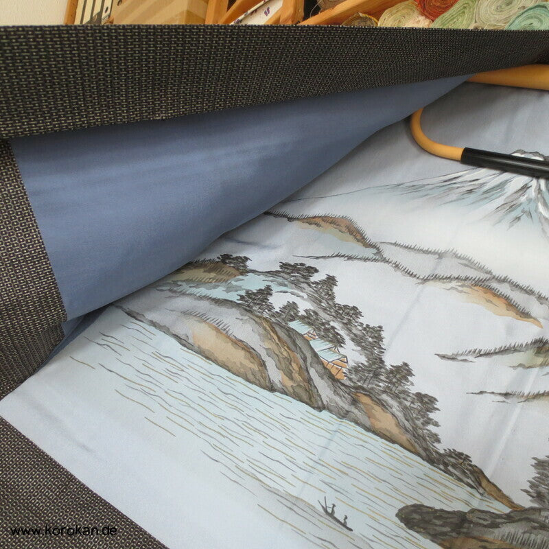 Fuji San Ansicht Futter Tsumugi Seiden Haori