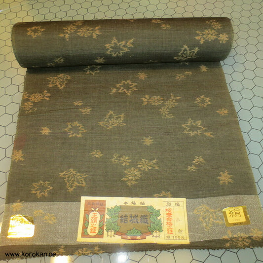 Stoffballen Tsumugi Seide, Ahornblätter Kasuri