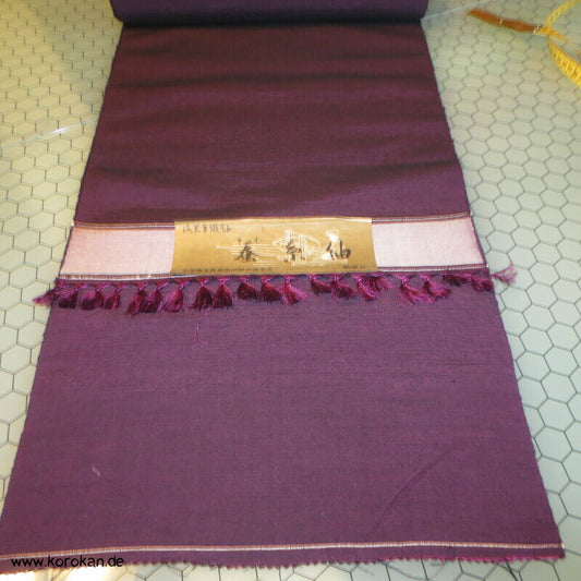 Tanmono Stoffrolle aubergine Tsumugi Kimono Seide