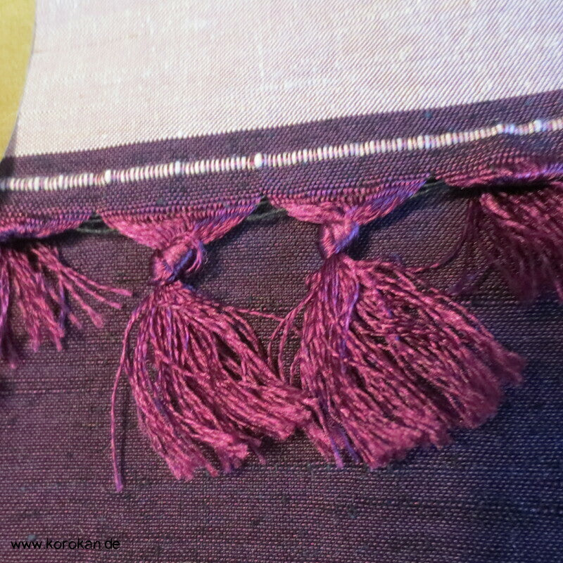 Tanmono Stoffrolle aubergine Tsumugi Kimono Seide