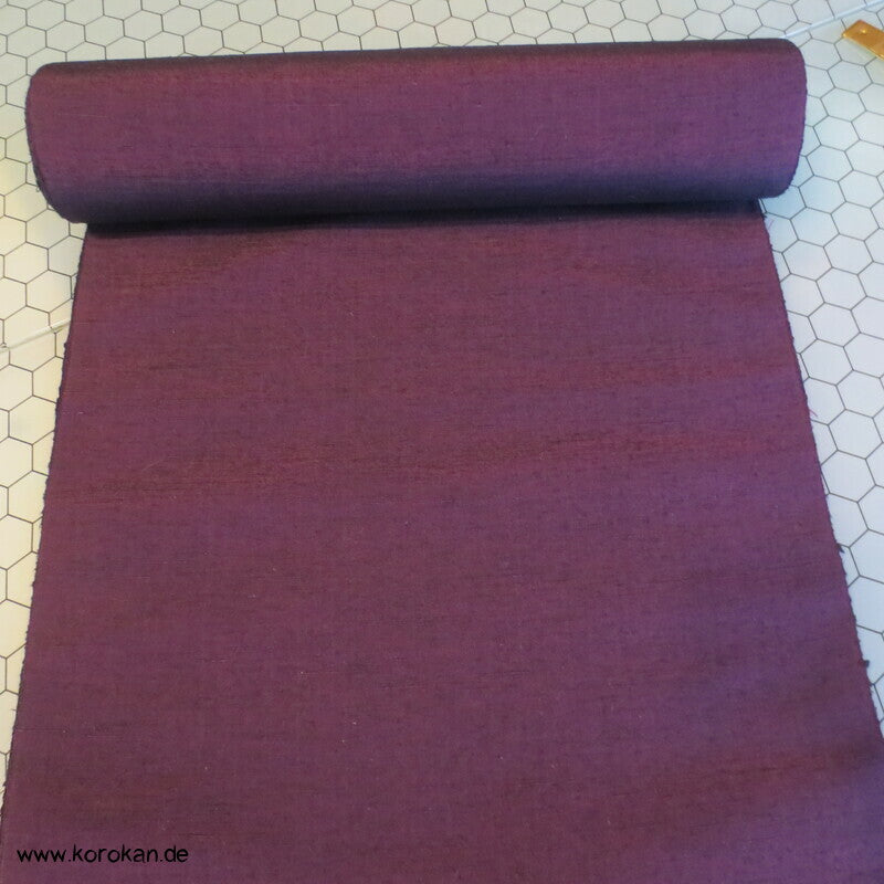 Tanmono Stoffrolle aubergine Tsumugi Kimono Seide