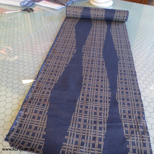 grünes Tatewaku Gitter Yukata Kimono Baumwollstoff