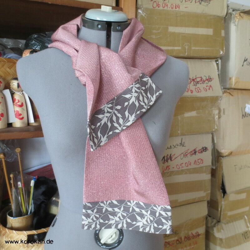 Patchwork Upcycling japanische Kimono Seiden Schal