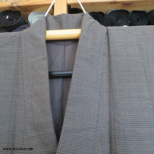 Mens Komon Kimono Wolle Seide gewebtes Kikko Muster