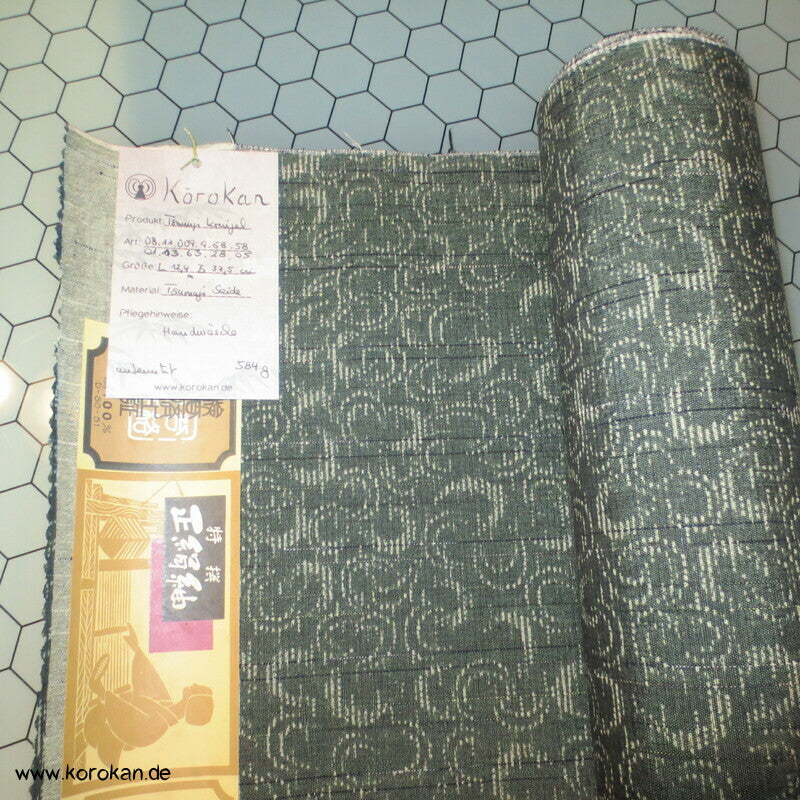 Stoffrolle feine Kringel Tsumugi Kimono Seide Tanmono