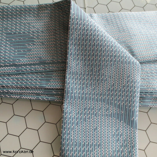 blaue Flusswellen Woll Kaku Obi Männer Kimonogürtel