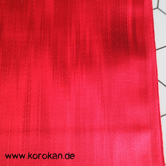 roter Ikat / Kasuri Streifen Satin Kimono Seide