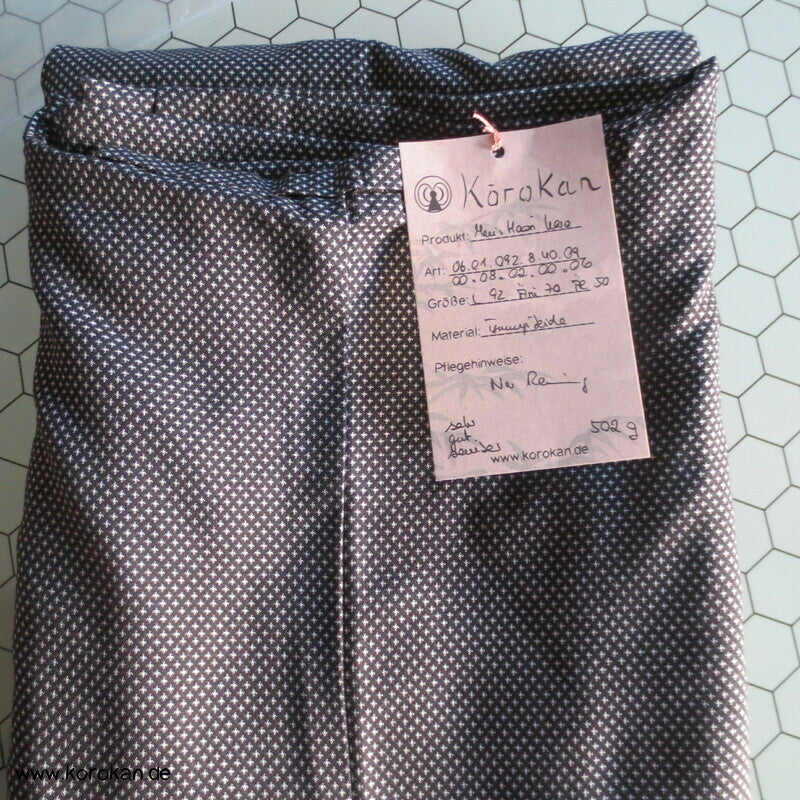 schwarz weiß Mini Karo Haori Jacke Tsumugi Seide