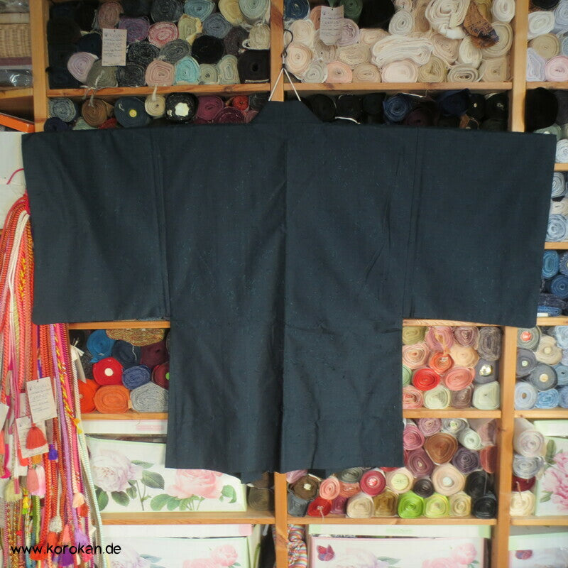 Fushi Tsumugi Seiden Haori Männer Kimono Jacke, Bildspiegelfutter