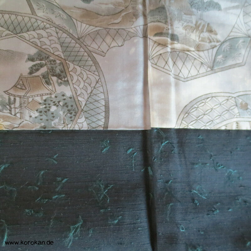 Fushi Tsumugi Seiden Haori Männer Kimono Jacke, Bildspiegelfutter