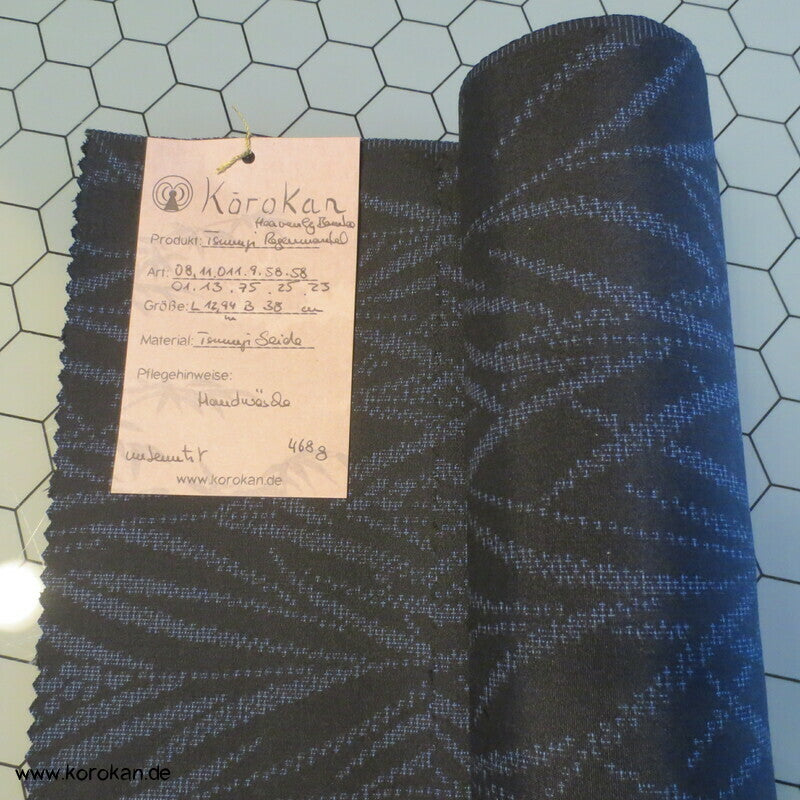 Stoffballen Kasuri Heavenly Bamboo Tsumugi Seide