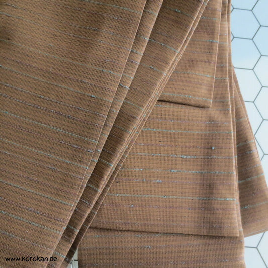 braun mit blauen Streifen Kaku Obi aus Kimono Stoff