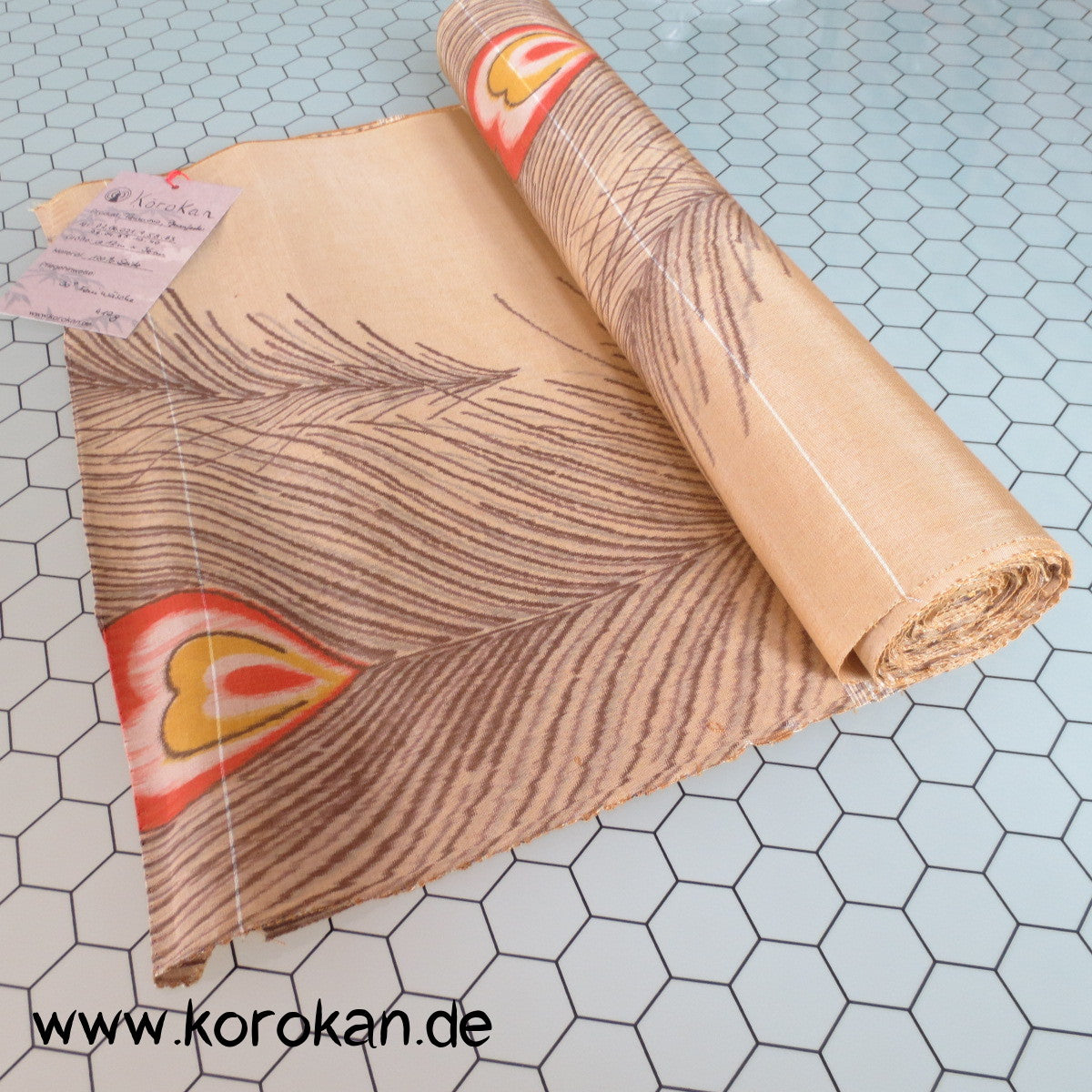 Pfauenfeder Meisen Kimono Seide