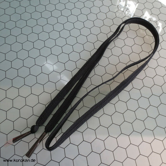 schwarz, schlicht, Vintage Obijime, Seide, unbenutzt