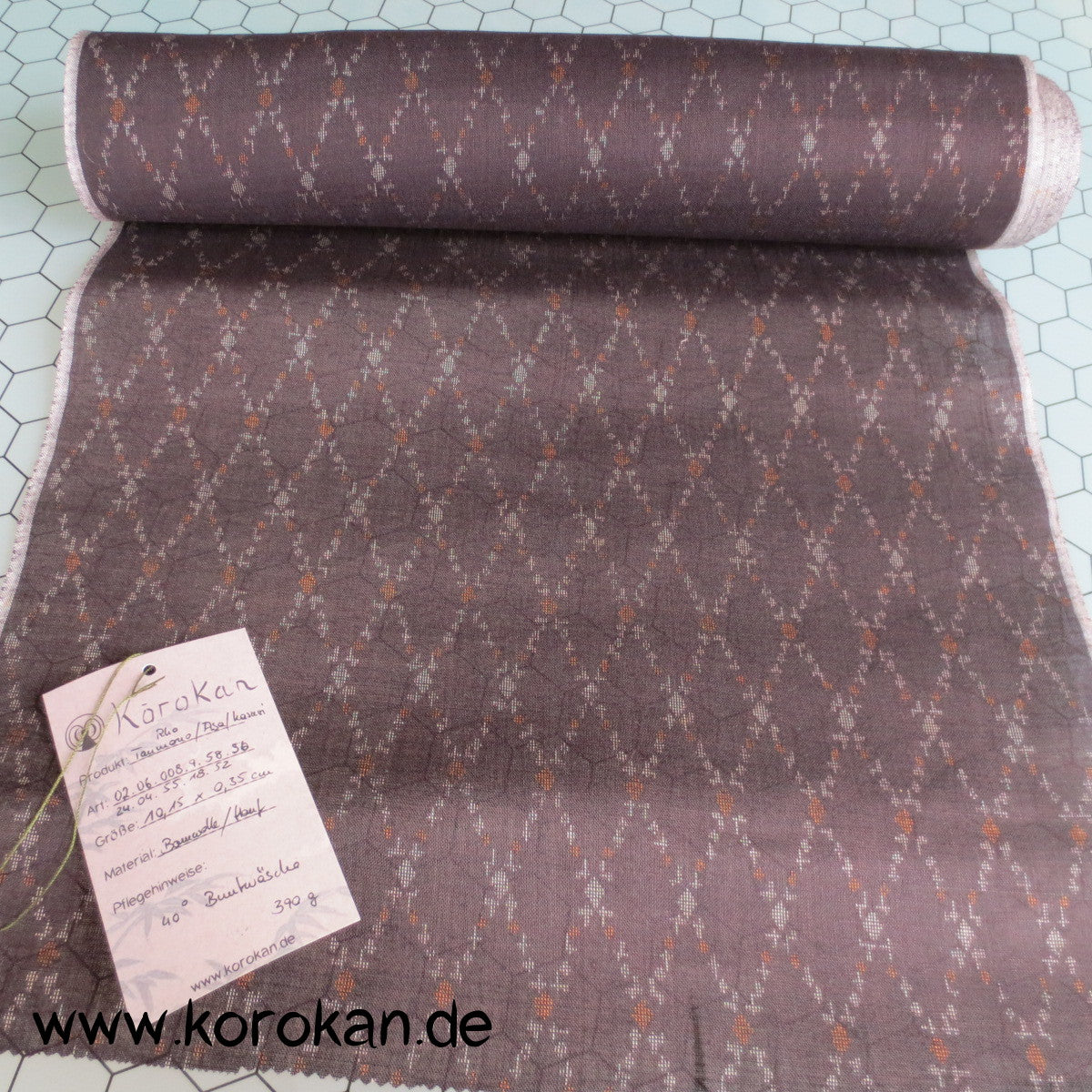 Diamantrauten Kimono Stoff - halbtransparent, Asa