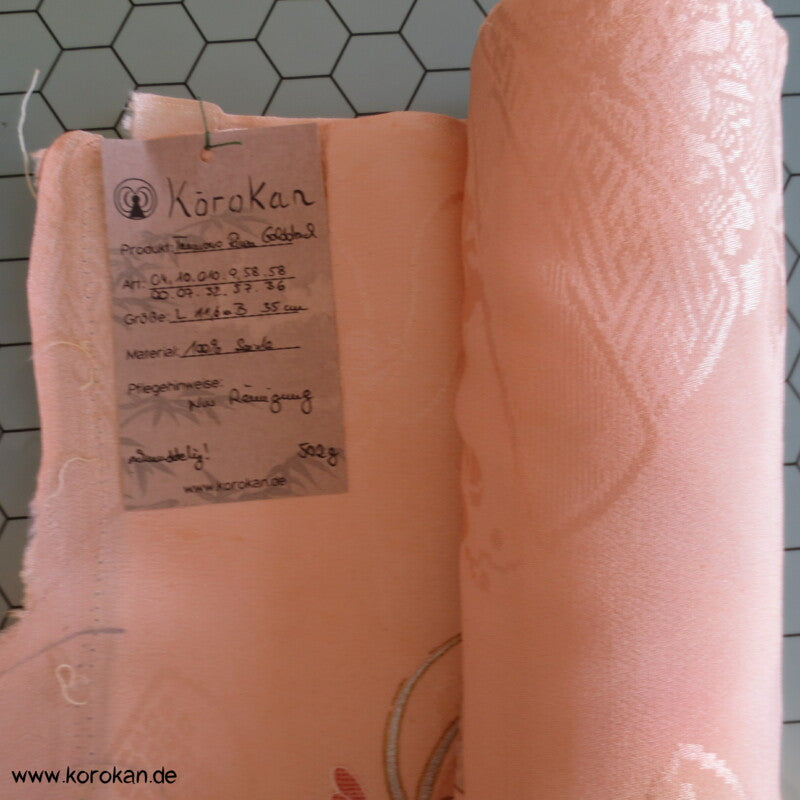 Blütenfächer blush mit Golddruck Kimono Seidendamast