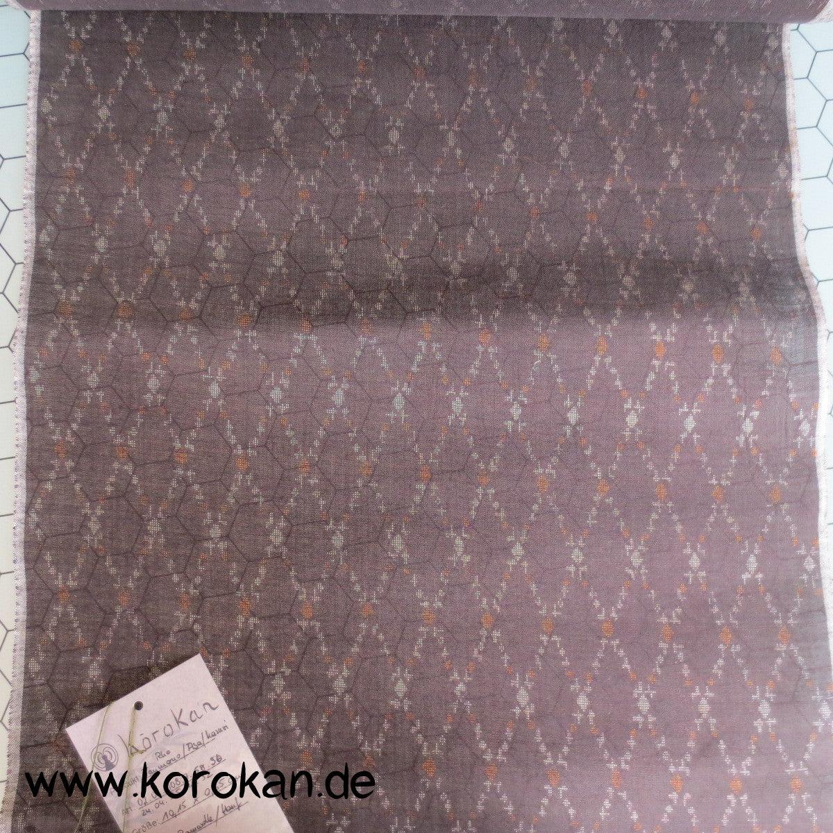 Diamantrauten Kimono Stoff - halbtransparent, Asa