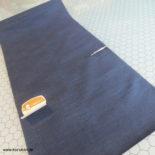 blauschwarze leichte Wolle / Seide Männer Kimono Tanmono