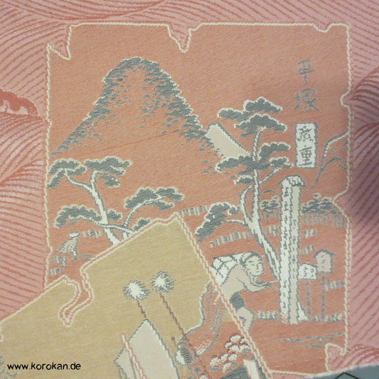 Wellen und Shikishi Omeshi Seiden Jacquard Araihari Kimono