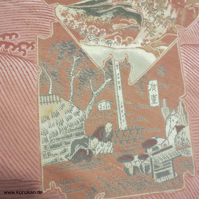 Wellen und Shikishi Omeshi Seiden Jacquard Araihari Kimono
