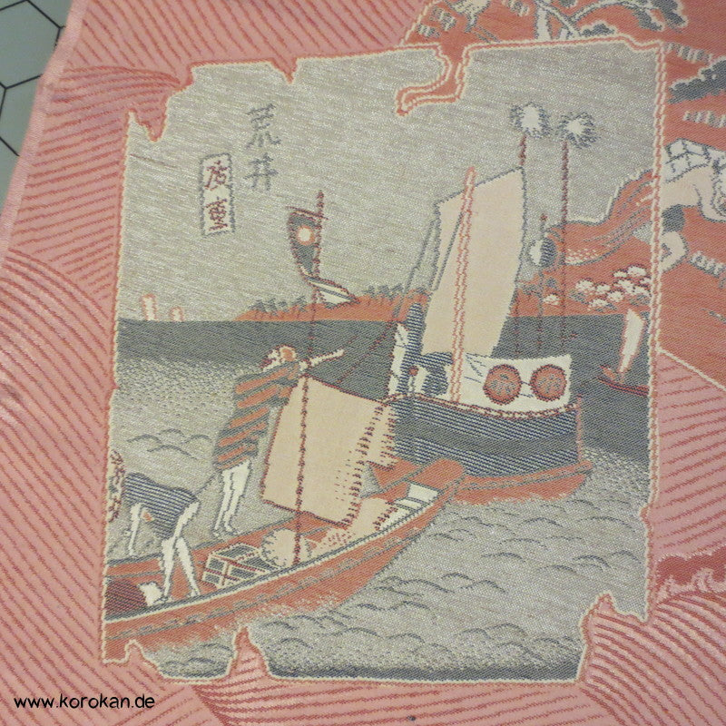Wellen und Shikishi Omeshi Seiden Jacquard Araihari Kimono