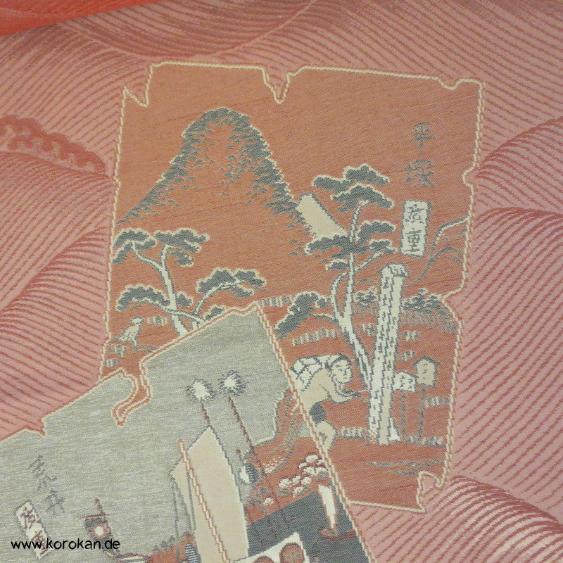 Wellen und Shikishi Omeshi Seiden Jacquard Araihari Kimono