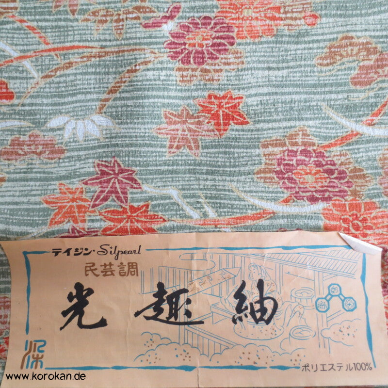 Gräser Blüten Schmetterlinge Polyester Kimono Krepp