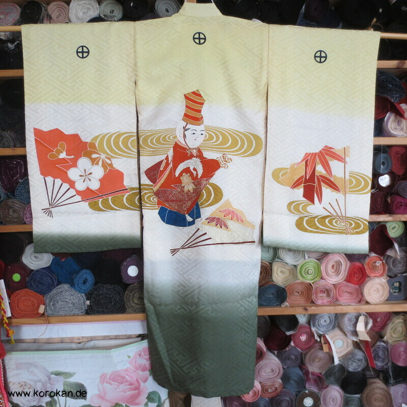 antiker Kimono für kleine Jungen, Gosho Priester