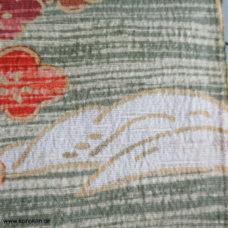 Gräser Blüten Schmetterlinge Polyester Kimono Krepp
