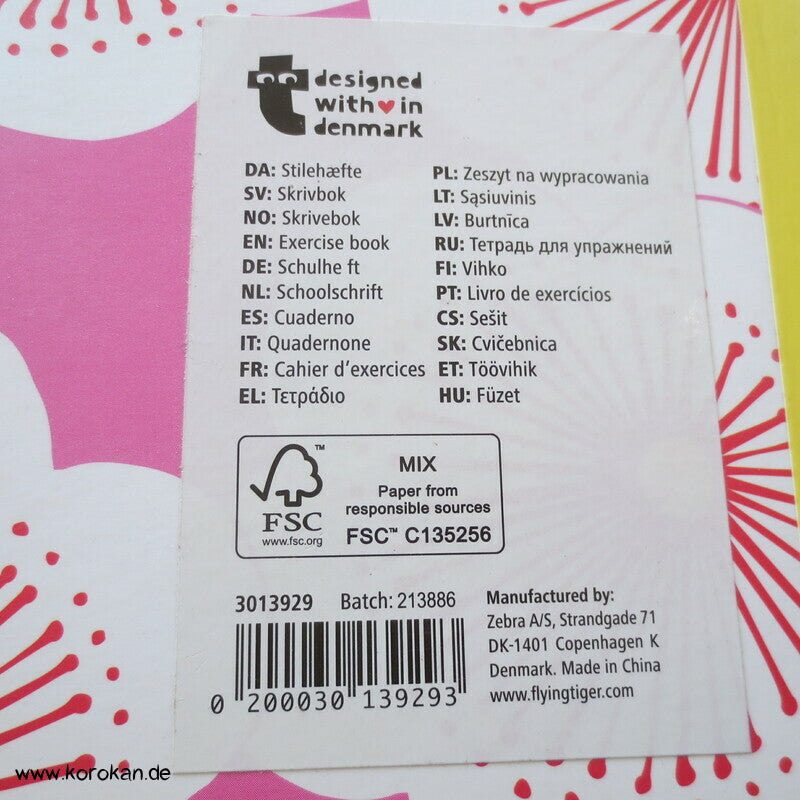 Tagebuch, Journal, Schreibheft Sakura - broschiert, über Din A5