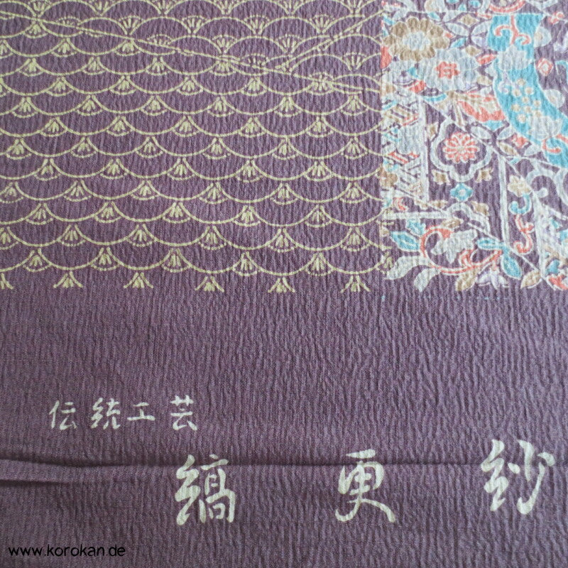 Segaiha Blütenband Wolle / Seide Kimono Krepp Stoffrolle