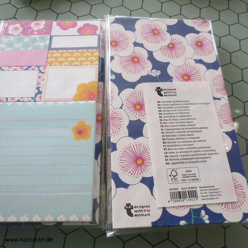 Notizbuch, Merkzettel Sakura - broschiert, verschiedene Motive
