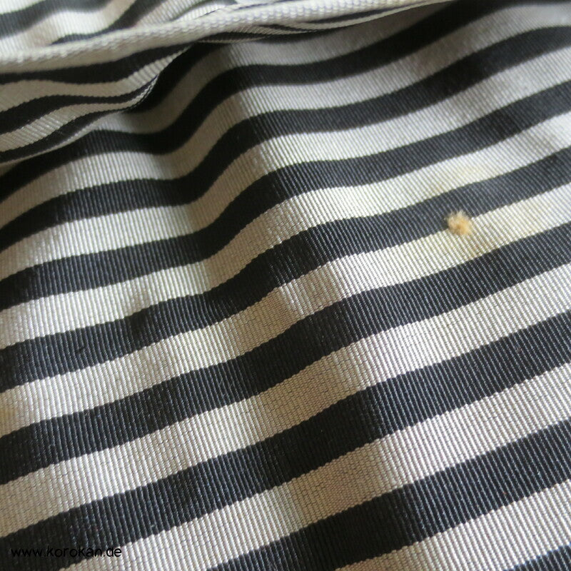 hellgrau schwarz gestreifte Hakama - Umanori Hosen-Typ, originalgeheftet